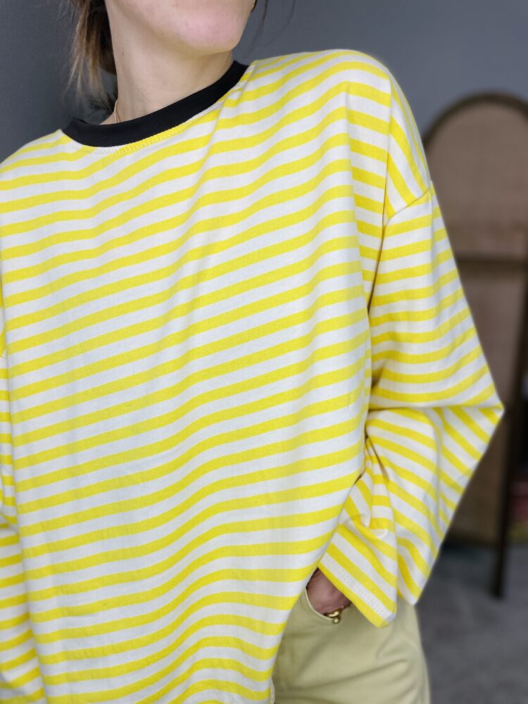 Marinière jaune et blanc – Image 2