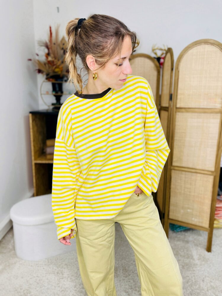 Marinière jaune et blanc